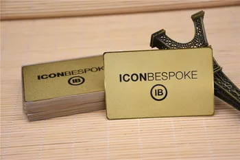 

Frosted gold metal card with black color print 85*54*0.3mm free design free shipment