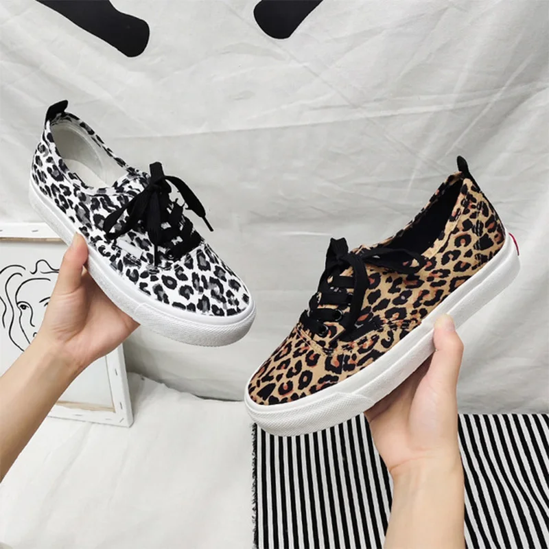 Женские туфли на шнуровке эспадрильи с вулканизированной подошвой леопардовые