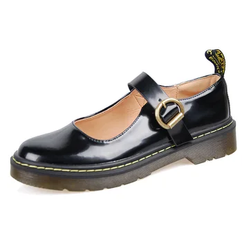 

2019 spring new fashion simple solid color casual shoes women retro style comfortable wild Mary Jane flat shoes.