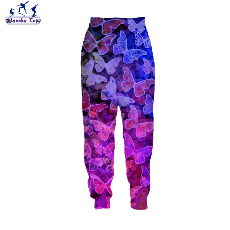 Mamba Top Men Pants Harajuku 3D Print Insect Moth Cute Elves Colorful Butterfly Plant Flower Fitness Camping Home Women Trousers wrangler cargo pants