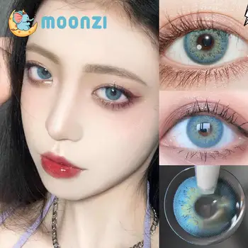 

MOONZI russian girl blue crazy contact lens small Beautiful Pupil Contact Lenses for eyes new make up yearly degree Myopia
