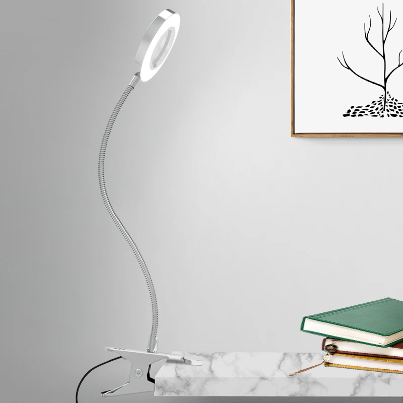 Billige USB Aufladbare Dimmen Schreibtisch Licht Tragbare Clip Tisch Lampe Perfekte für Nacht Lesen Augenbraue Tattoo Nail art Schönheit Make Up