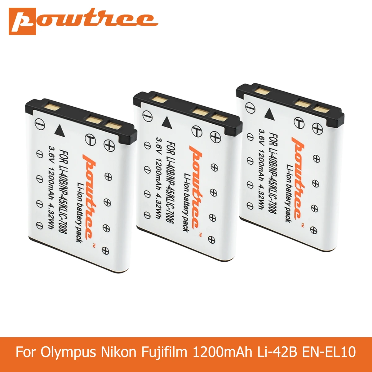 POWTREE 1200 мА/ч Li 40B Li40B NP45 42B EN EL10 RU ENEL10 цифровой Камера батареи для камеры Olympus Nikon Fujifilm