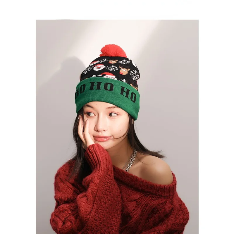 New Year Gift Christmas Sweet Cute Red Hat Female Autumn Winter Warm Earmuffs Woolen Cap Pullover Tide | Аксессуары для одежды