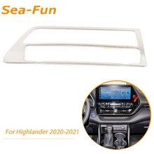 

For Toyota Highlander 2020 2021 2022 Central Control Air Condition Switch Panel Trim Cover Chrome Interior Accessories