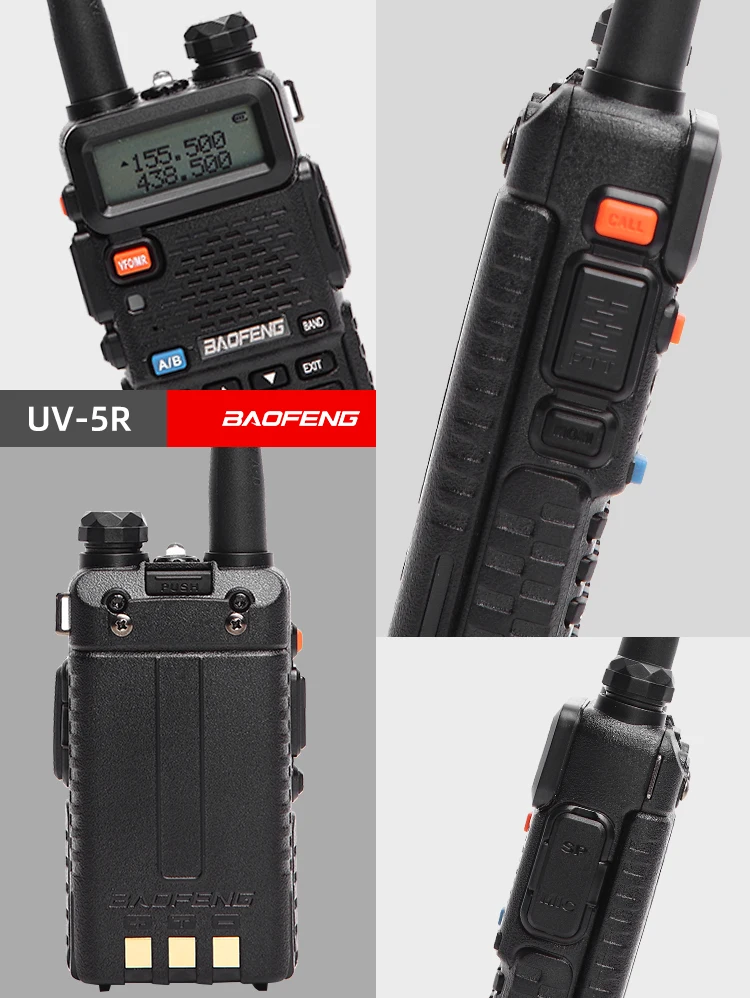 BAOFENG UV5R портативная рация 5 Вт UHF/VHF Двухдиапазонная двухсторонняя рация 1800 мАч емкость аккумулятора радиоприемник с клавиатурой из России