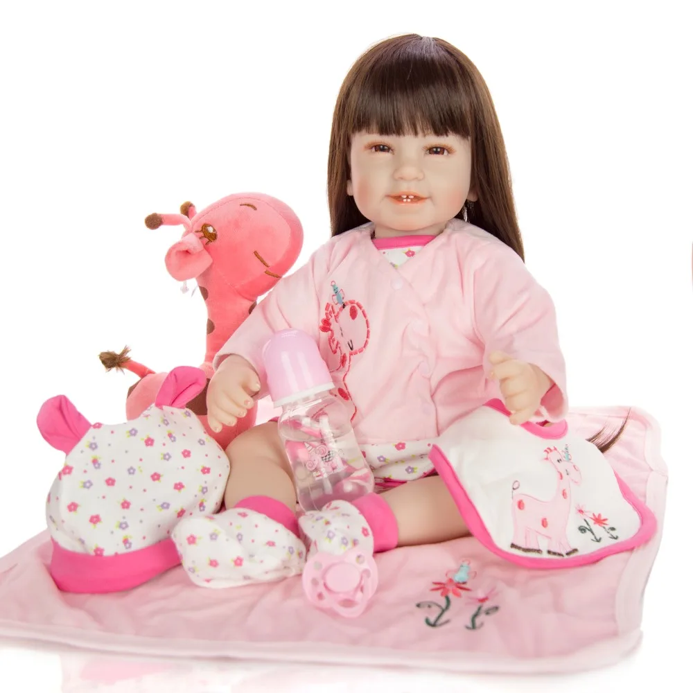 Lovely Princess girl Cotton Reborn Baby Doll Realistic Dress Up Toys Soft Vinyl Lifelike Bonecas Meninas Doll For Children gift Lovely Princess girl Cotton Reborn Baby Doll Realistic Dress Up Toys Soft Vinyl Lifelike Bonecas Meninas Doll For Children gift