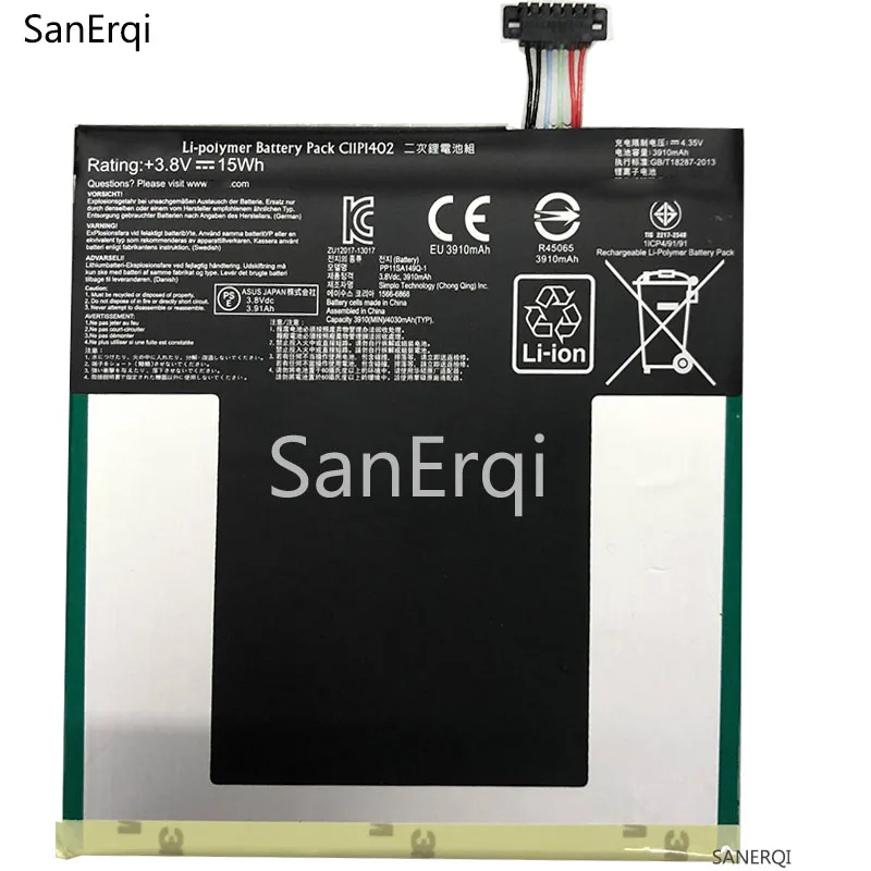 

3910mAh Tablet Battery C11P1402 For ASUS Fone Pad 7 ME375C FE375 FE375CXG K019 C11P1402 Polymer Li-ion Battery SanErqi
