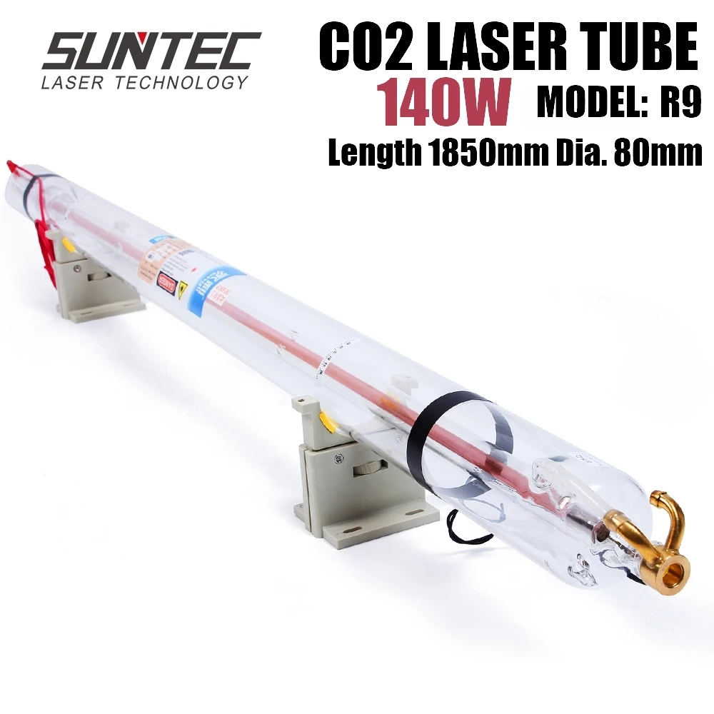 SUNTEC YL R9 140W CO2 лазерная трубка длиной 1850 мм диаметр. 80 мм для CO2 лазерной гравировки резки с деревянной упаковкой коробки