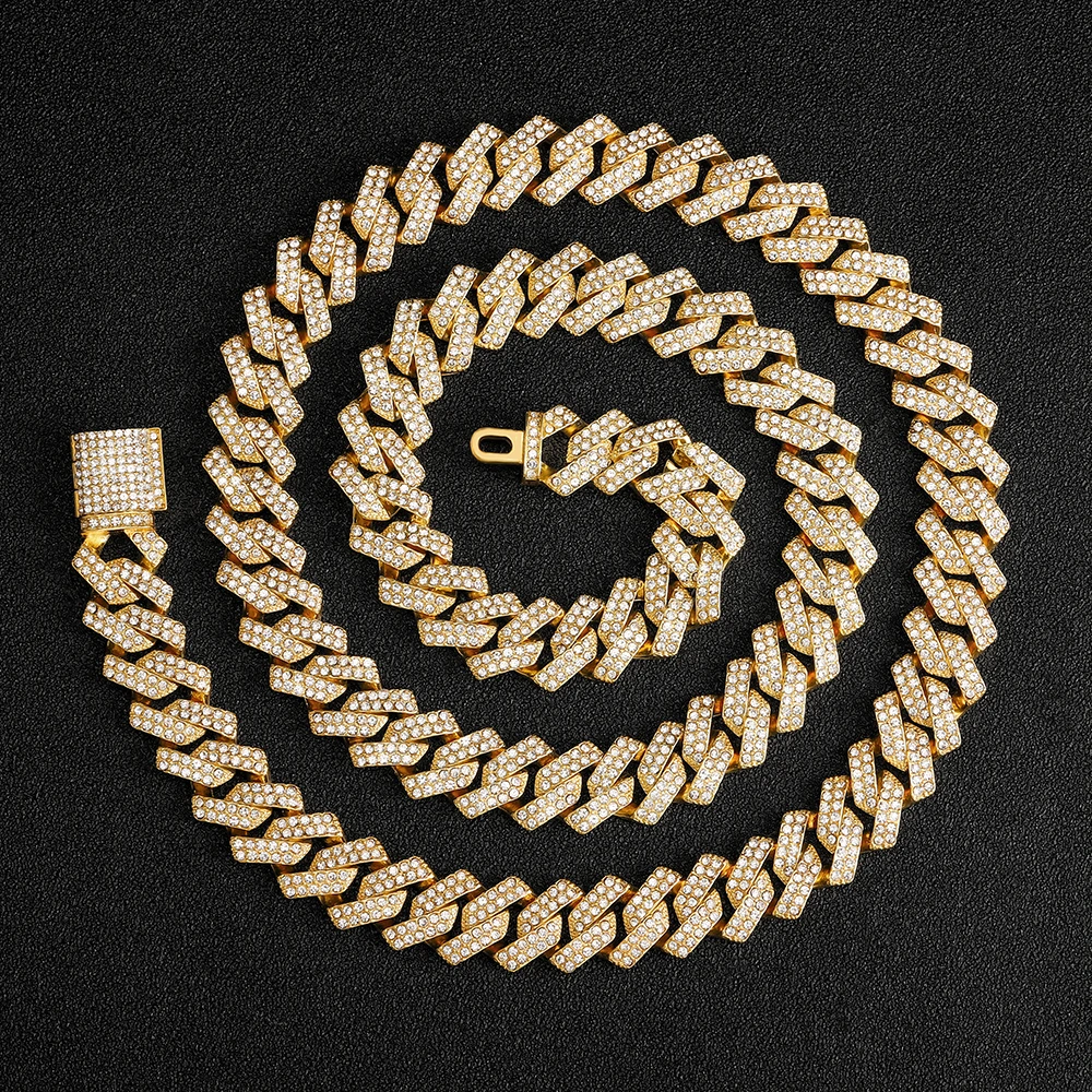 Collana Hip-Hop Da Uomo Con Catena Cubana Miami Da 20mm Girocollo Pesante Lunga Cauzione Cubic Zirconia Moda Rock Rapper Gioielli - Foto 11