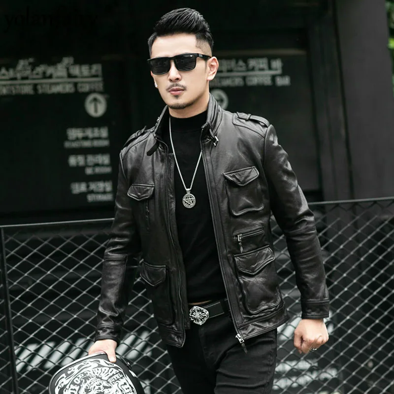 Chaqueta Cuero Hombre Chaqueta De Moto Vintage Para Hombre