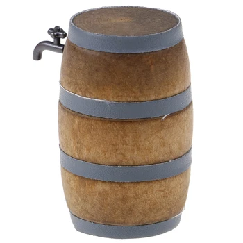 

SALE 1:12 Dollhouse Wood Doll House Mini Furniture Fittings A Beer Barrel And A Glass Of Beer Cheap Toy Tool