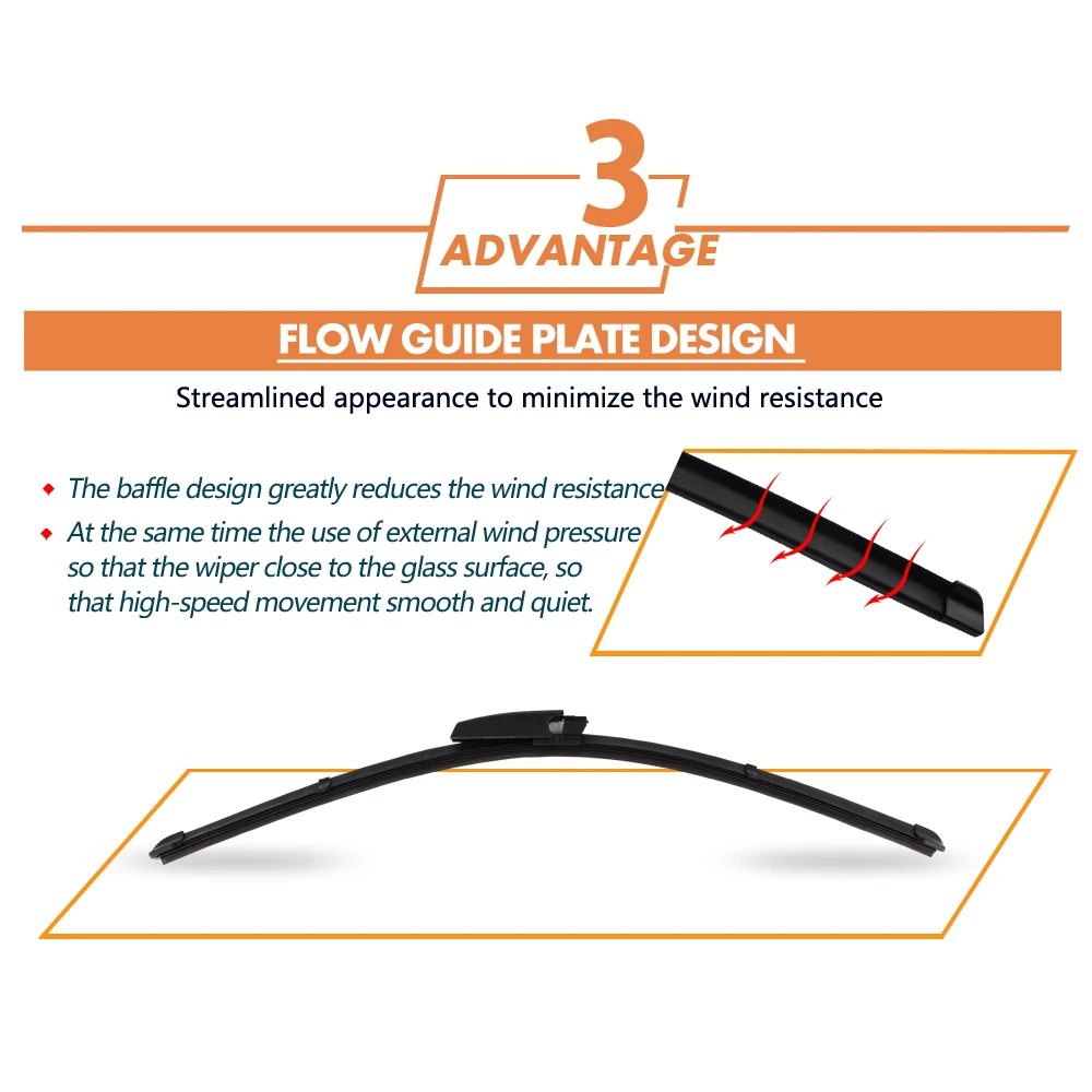 KOSOO Car Wiper LHD Front Wiper Blades For Audi A4 B7 S4 RS4 2004 - 2008 Windshield Windscreen Front Window 22