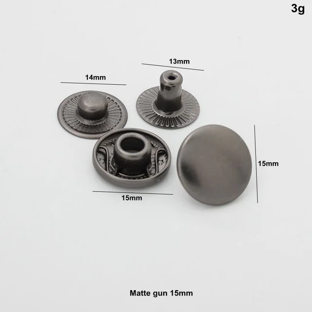50 100 Pieces 3 Size 10mm 12mm 15mm Matte Gun Snap Fastener Button For Sewing Bags Purse Handbag Closure Bag Parts Accessories Aliexpress