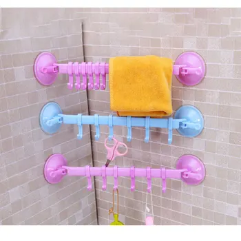 

1PCS Wall Hooks Locking Sucker 6 Hooks Hanger Strong Suction Cup Sucker Wall Storage Holder For Kitchen Bathroom Hook Rack