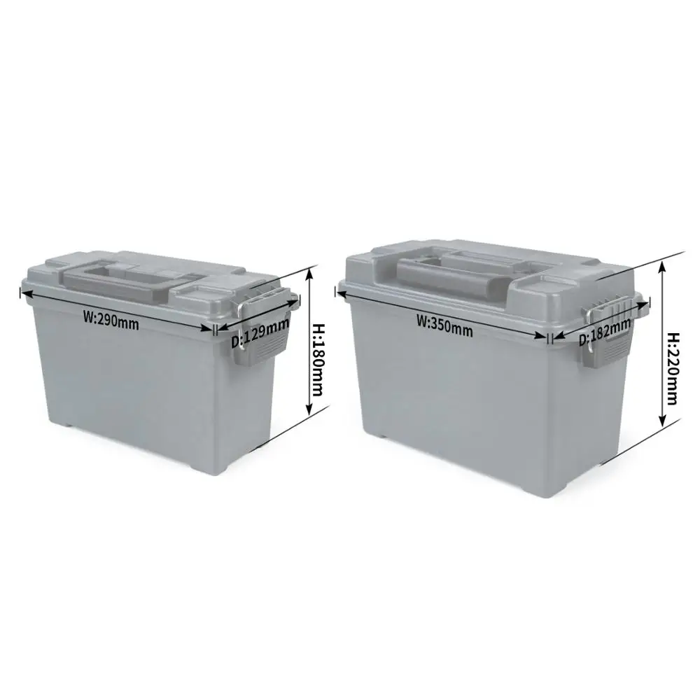 2PCS Plastic Ammo Box Military Storage Ammo Can Lightweight High