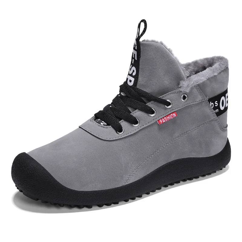 

FONIRRA 2019 Hot Sale Winter Men Shos Solid Color Slip On Snow Boots Antiskid Plus velvet Outdoor Waterproof Warm Boots 579