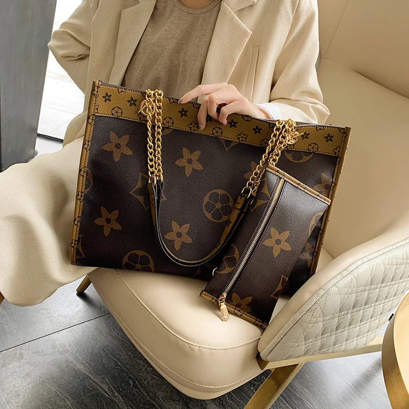

2019 New Style WOMEN'S Fashion Handbag Large Capacity Big Flower Handbag Chain ruan pi bao Women's Versatile Glorious Shoulder B