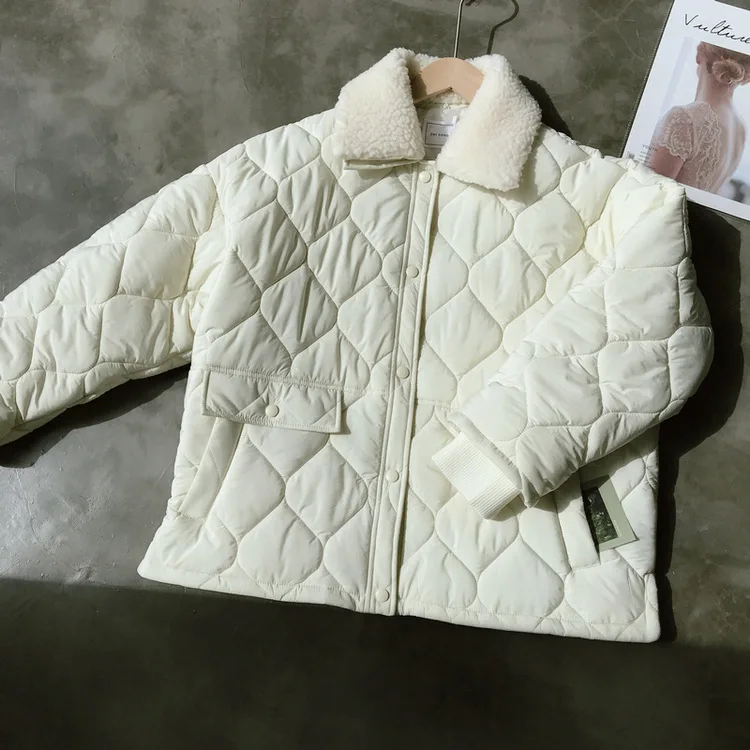 Новинка, женская зимняя хлопковая куртка, однобортное плотное пальто, Gehara Cebu, однотонная парка с длинным рукавом для женщин - Цвет: Beige
