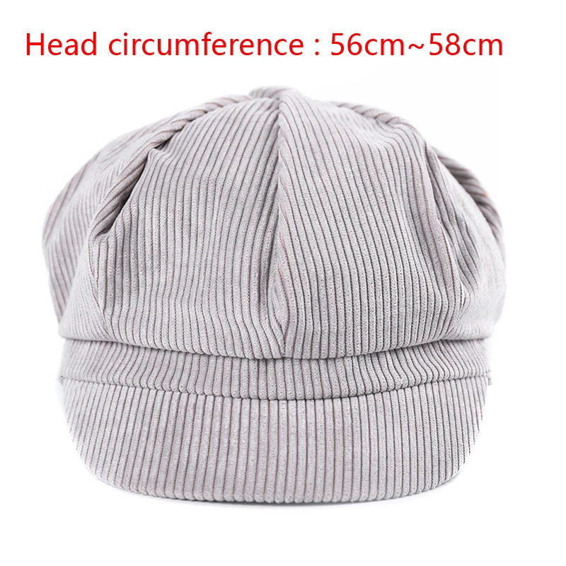 Autumn Winter Warm Corduroy Hat Christmas Gifts For Women Friends Solid Color Vintage British Style Leisure Beret Caps
