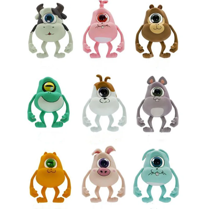 Genuine Big Eyes Zoo Blind Box Doll Movable Decoration Cow Monkey Rabbit Dog Cat Pig Mouse Frog Ornament Home Decor | Дом и сад