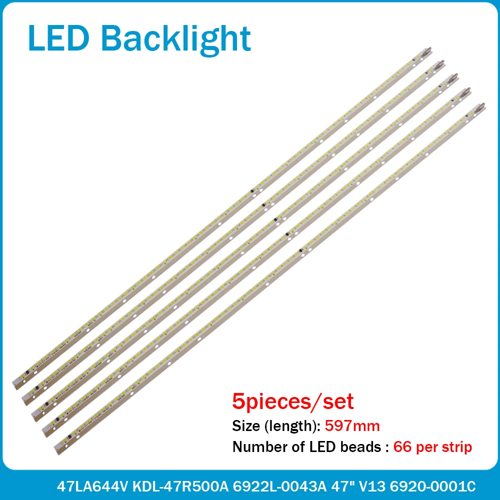 5 шт. светодиодный фонарик для LG 47LA644V 6922L-0043A 0065A 47 дюймов V13 6920-0001C 6916L1009A 6916L1009B |