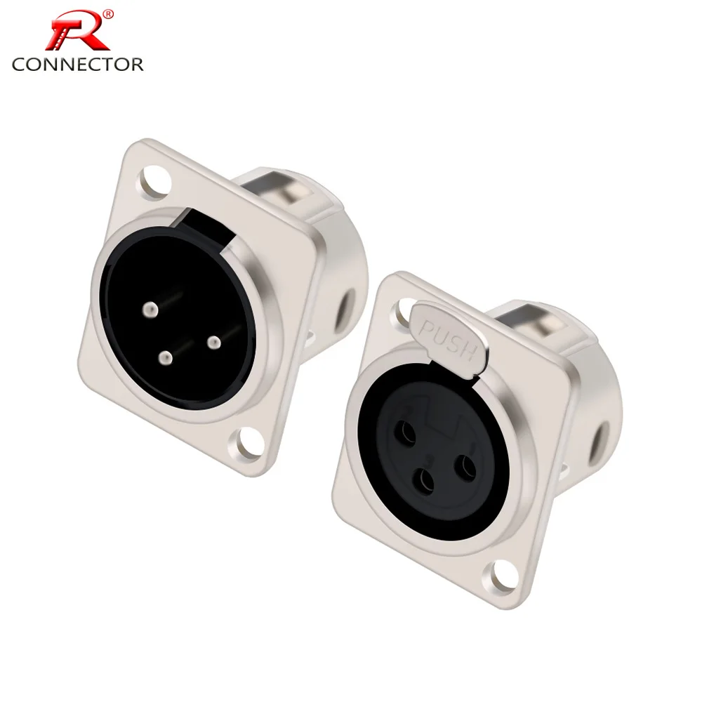 2 шт. XLR коннектор 3 штыря гнездо шасси крепления панели штекер + корпус из