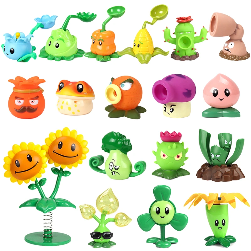 Buah PVZ PLANTS VS ZOMBIES Peasshooter Gatling Pea Shooter PVC Mainan