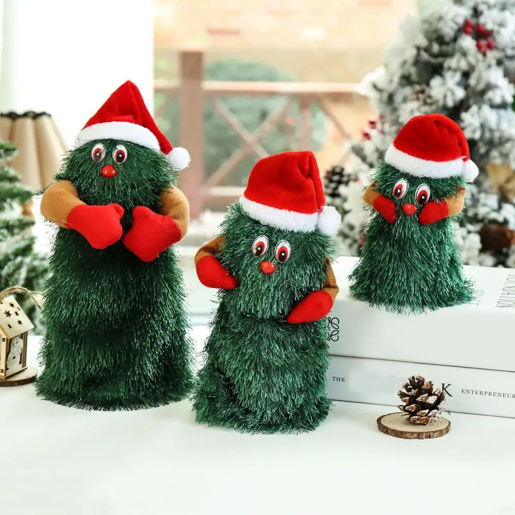 Christmas Tree Dolls Rotating Dancing Singing Cute Electric Xmas Tree Doll Funny Musical Electric Xmas Toy Home Decoration