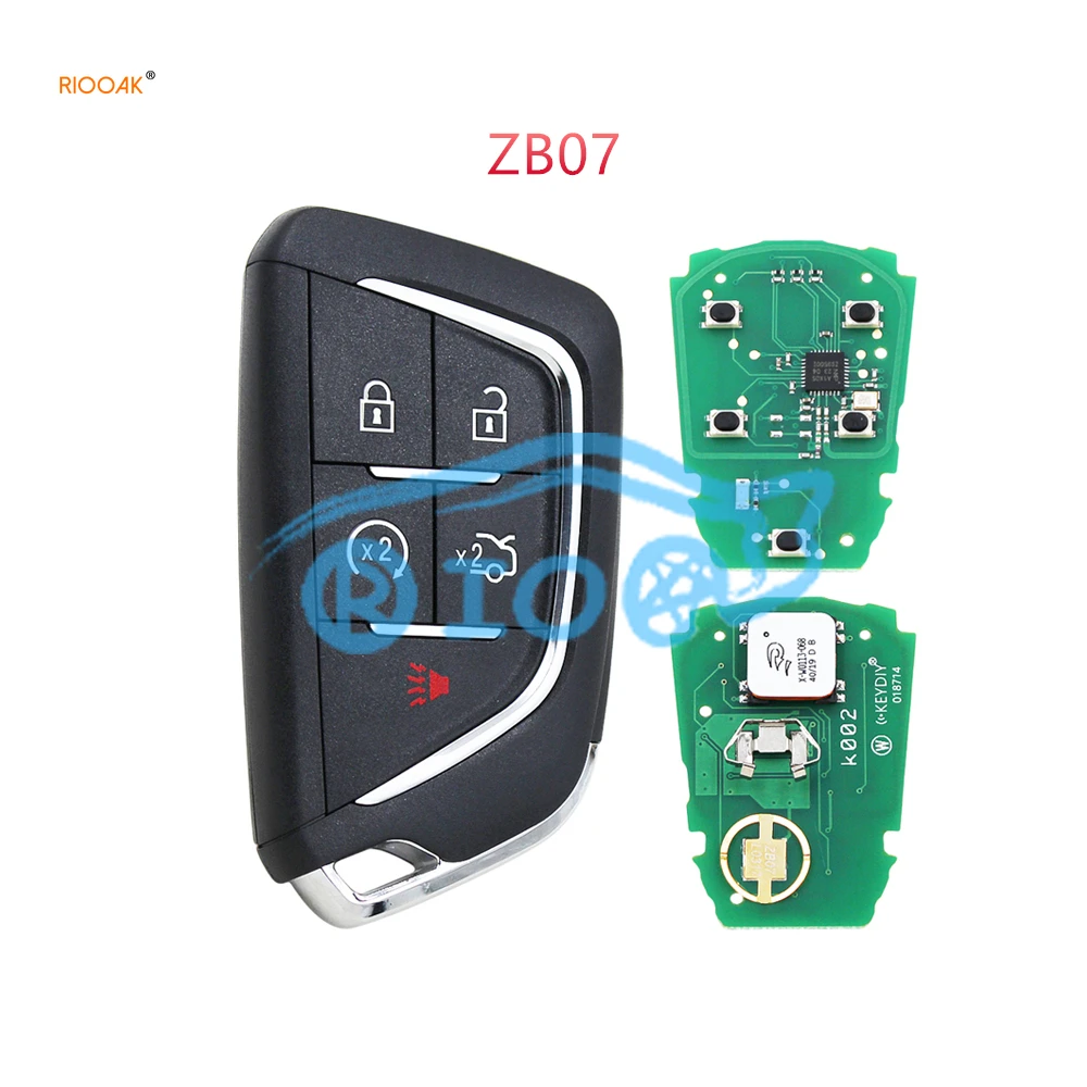 RIOOAK 5pcs KEYDIY Universal Smart Key ZB07 ZB07-5 5 button for KD-X2/KD900/KD200/URG200/KD MINI key programmer  mustang tacoma