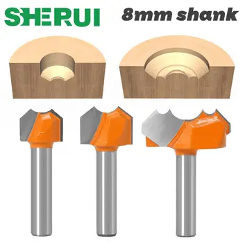 

8mm Shank Professional Grade Double Arc Dragon Ball Bit Round Over Router Bits For Wood Woodworking Engraving Cutter