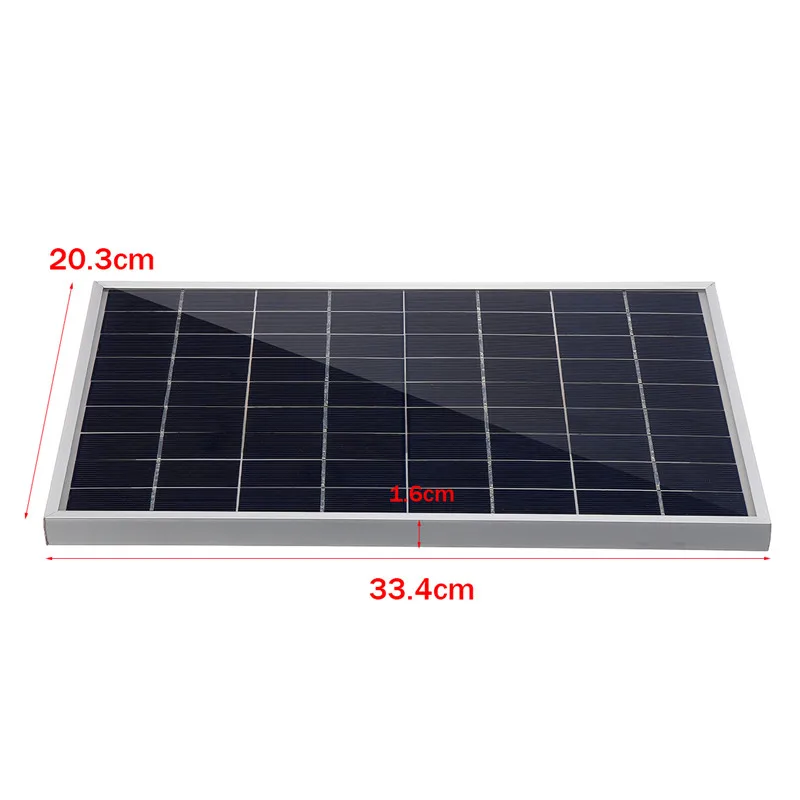 Solar Panel 50W USB 12V Monocrystalline Cell +40A Solar Charger Controller For Battery Cell Phone Charger with Battery Clip 2