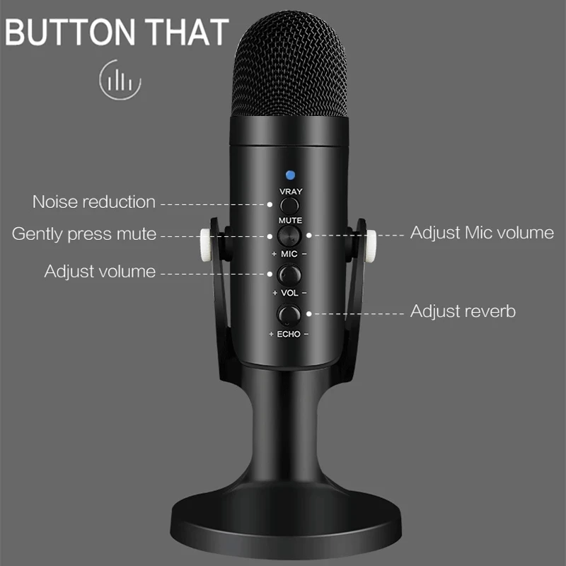 USB MU-900 микрофон пк звуковая карта Microphone игровой монитор для пения телефона