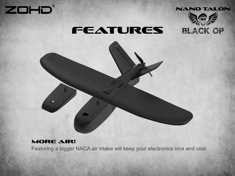 ZOHD Talon Black OP 860 мм размах крыльев AIO v-хвост EPP FPV крыло модель самолёта на радиоуправлении игрушки на открытом воздухе PNP w/FPV готовое ограниченное издание