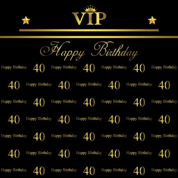 

Happy 40th birthday party Photo backgrounds fabric customized fotografia Photographic backdrop for Photo Studio props lv-1188