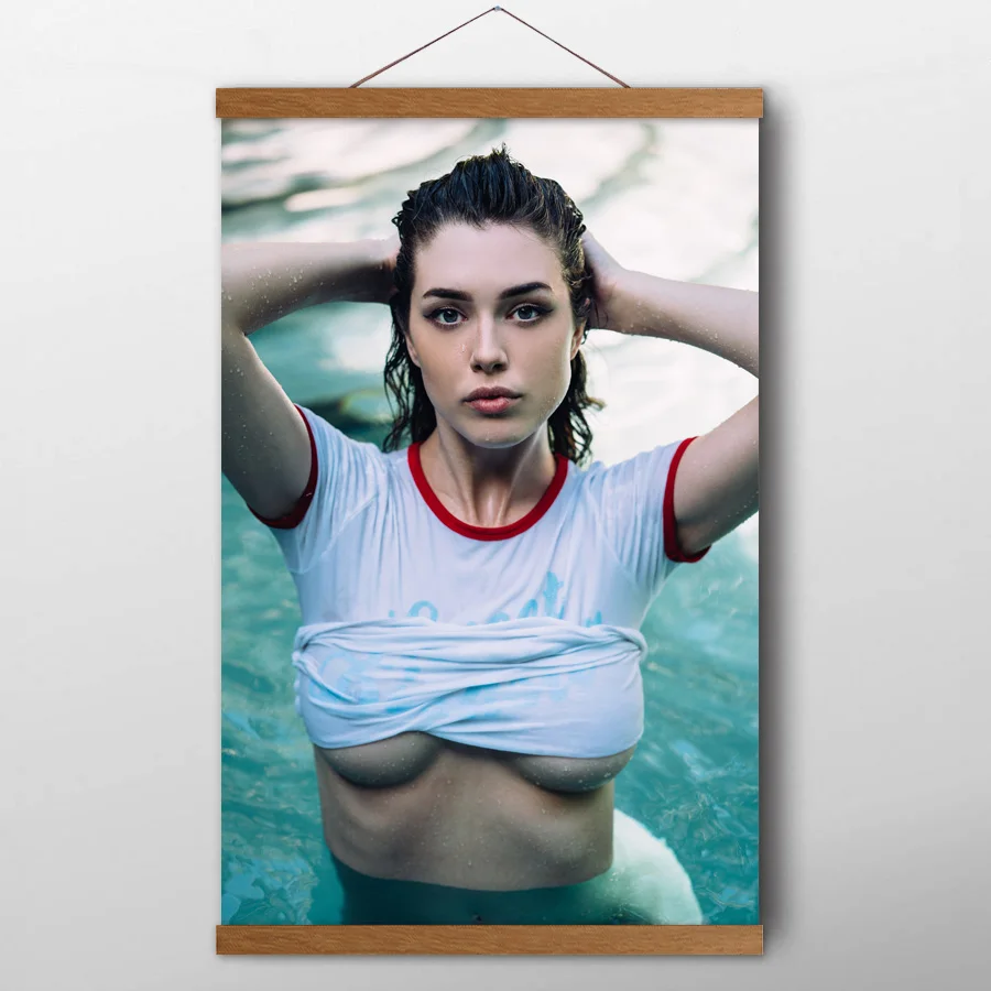 Прокрутки Картины супер модель Lauren летние влажное тело влажные волосы пикантные