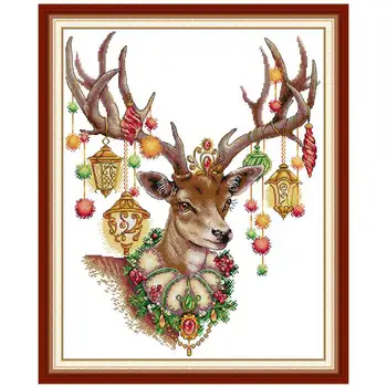 

Antlers animals painting counted printed on the canvas 11CT 14CT DIY kit Cross Stitch embroidery needlework Sets home decor