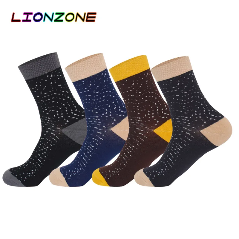 LIONZONE Мужские Зимние Теплые повседневные бамбуковые носки Модные Джокер досуг в
