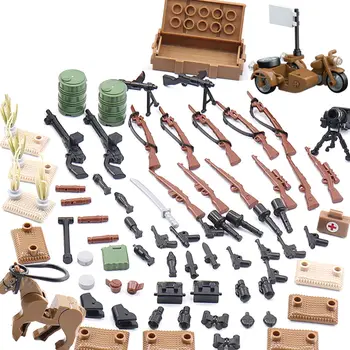 

230Pcs WW2 Military Building Blocks Weapon Model Set Army Soldiers Weapons Bricks Toys For Children Education Toys Birthday Gift