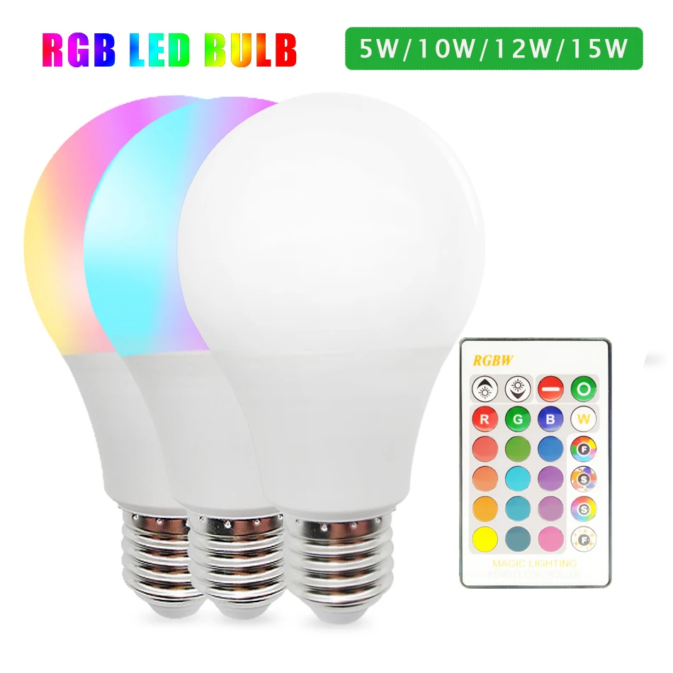 Цветная (RGB) светодиодный Цвет Изменение лампы 5 Вт 10 15 с 24Key дистанционного