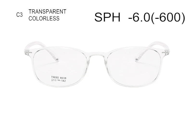 SWOKENCE SPH-0,5 до-6,0 TR90 оправа очки по рецепту для близорукости для женщин и мужчин очки по рецепту для близоруких F121 - Цвет оправы: C3 (-6.0)