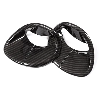 

2pcs Carbon Fiber Style For Alfa Romeo Giulia 2016 2017 2018 ABS Chrome Front Belt Cover Trim Car Accessories