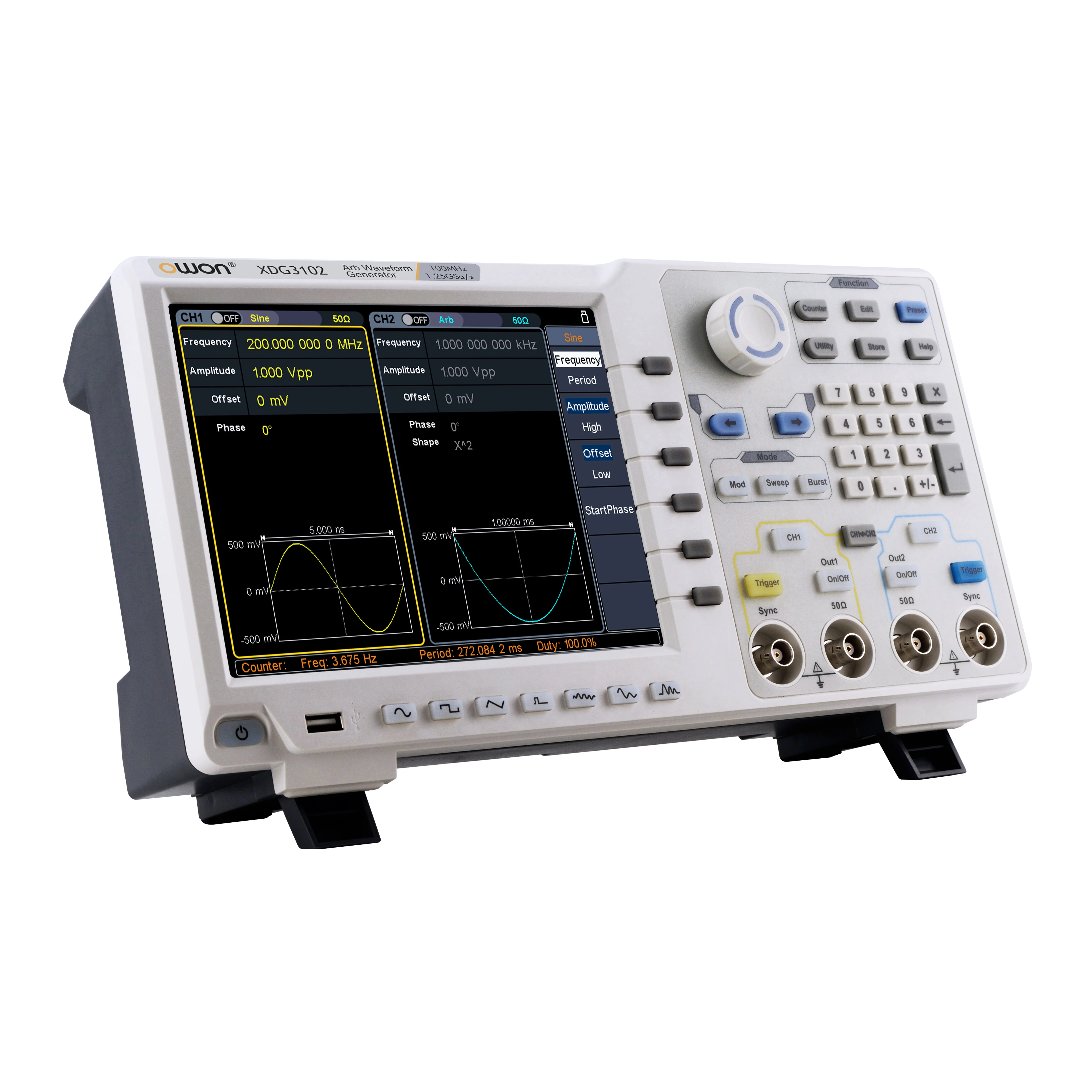 

Owon XDG3082/XDG3102/XDG3162/XDG3202/XDG3252 2CH Arbitrary Waveform Generator