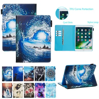 

Case For Ipad 9.7 inch 2017 Cat Panda Tiger PU Leather Auto Wake/Sleep Stand Flip Smart Cover Tablet Cases Shockproof