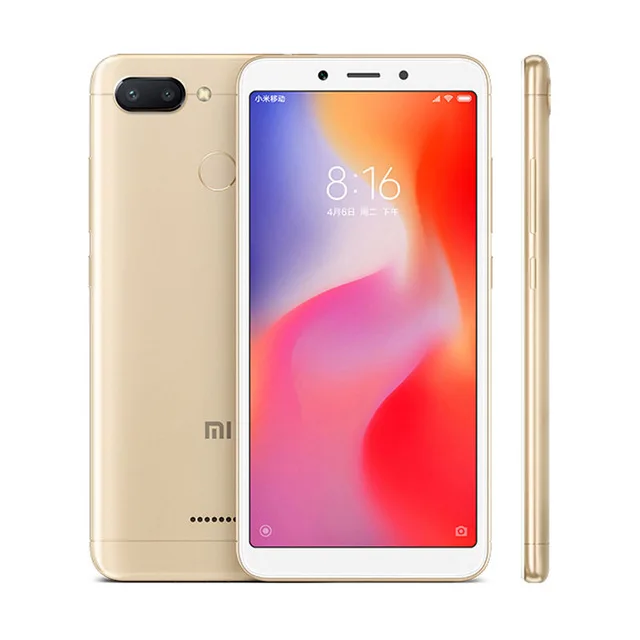 Глобальная версия Xiaomi Redmi 6, 3 ГБ, 32 ГБ, 5,45 дюйма, HD, полный экран, 18:9, смартфон Helio P22, четыре ядра, AI, двойная камера 12 Мп+ 5 МП, CE FCC - Цвет: Gold