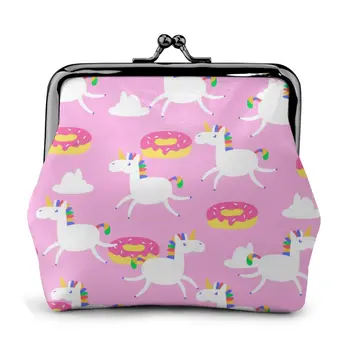 

OLN Unicorn And Donuts On Pink Background Fashion Women Wallet Small Ladies Purse Female Wallet Coin Purse