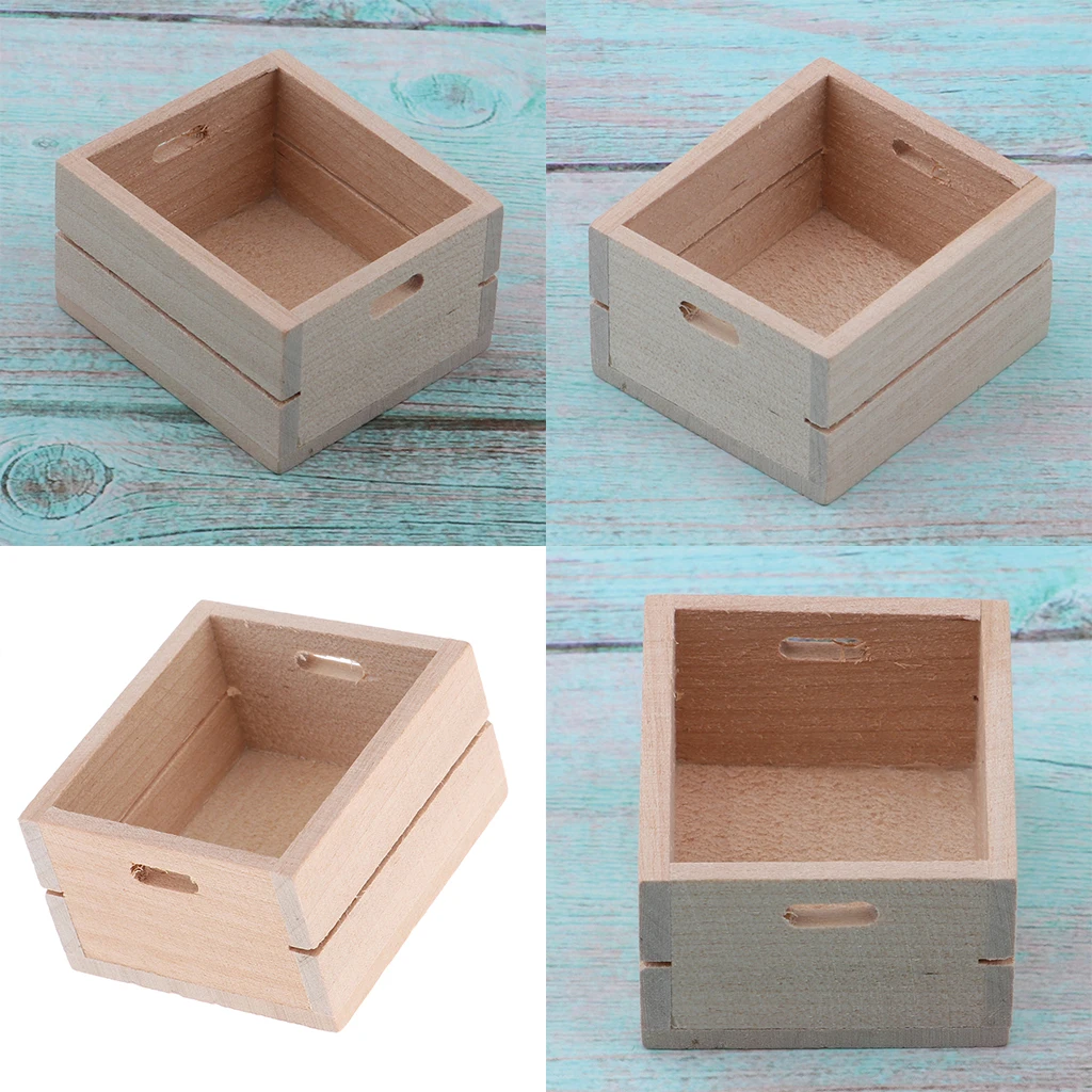 3pieces 1/12 Dolls House Miniature Carpenter Wooden Vegetable Storage Box 3pieces 1/12 Dolls House Miniature Carpenter Wooden Vegetable Storage Box