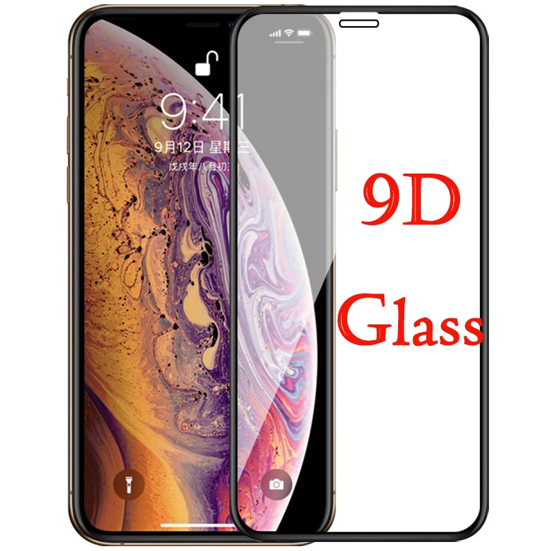 9D закаленное стекло для iPhone XR X Xs Max 5 6 6S Plus Защита экрана 11 12 Pro Mini защитное |