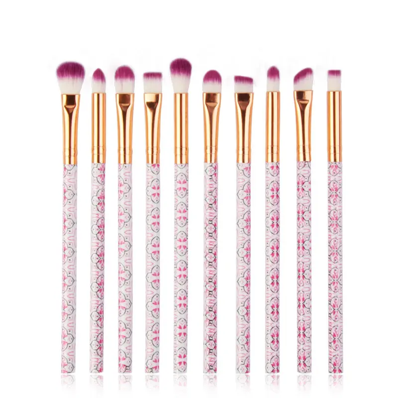 Makeup brushes set pro 10/20Pcs Multifunctional Brush Marbling EyeShadow Blending Eyeliner Eyelash Eyebrow Brush For Makeup Tool - Handle Color: 10pcs Pink