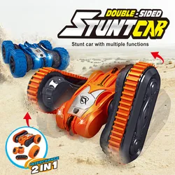 Voitures télécommandées pour enfants 2.4G, réservoir de voiture de cascade Double face deux en un, bras pivotant sur piste, réglage de la vitesse, véhicule jouet 